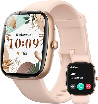 Parsonver Smart Watch for iOS and Android PhonesAnswer/Make Calls, HD Screen Watches for Women, IP68 Waterproof Fitness Tracker Watch with Heart Rate Sleep Monitor, Steps Calories Counter, Rose Gold