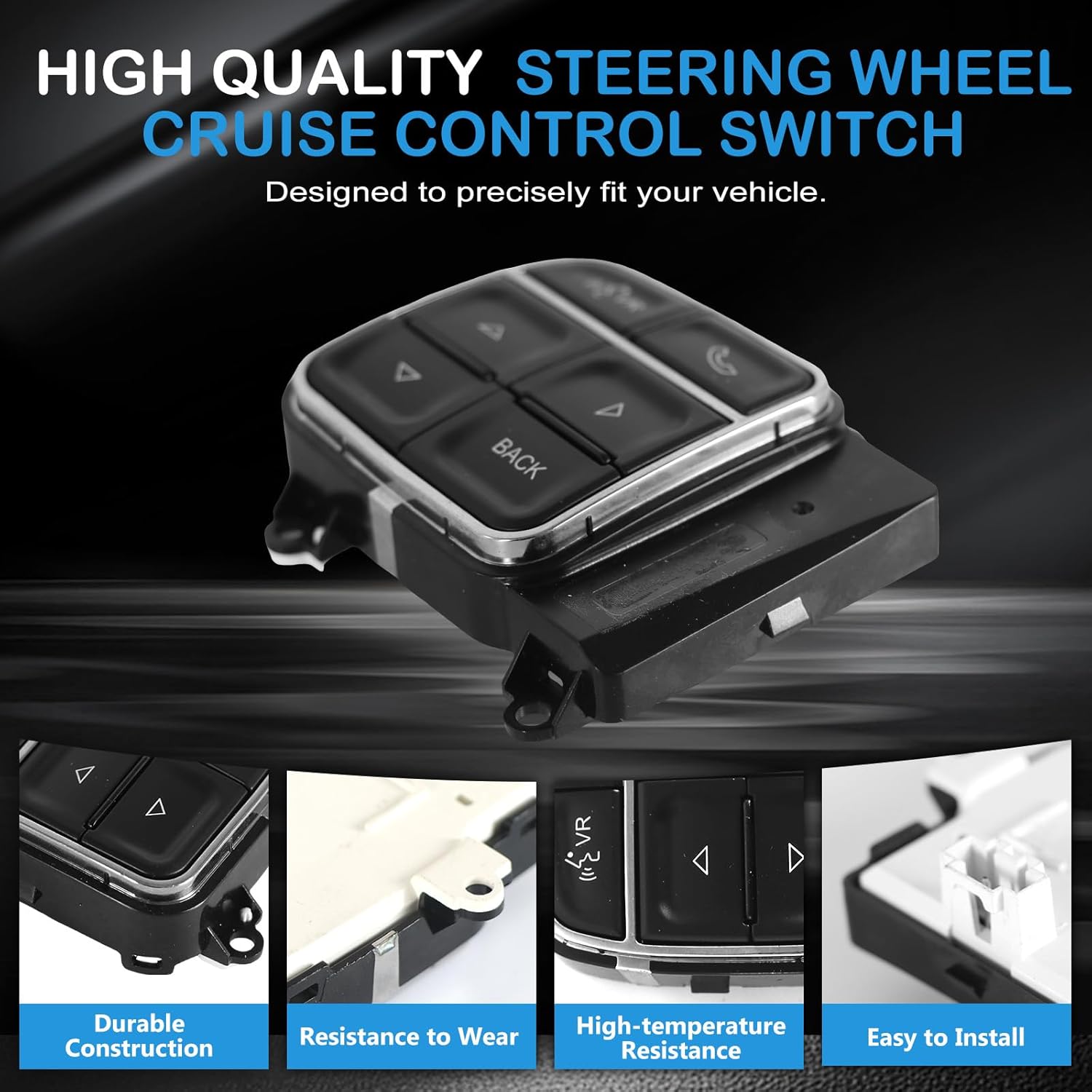 56046255AD Steering Wheel EVIC Control Switch Replacement for 2011-2019 Journey Durango Charger Grand Caravan Chrysler 300 Town & Country