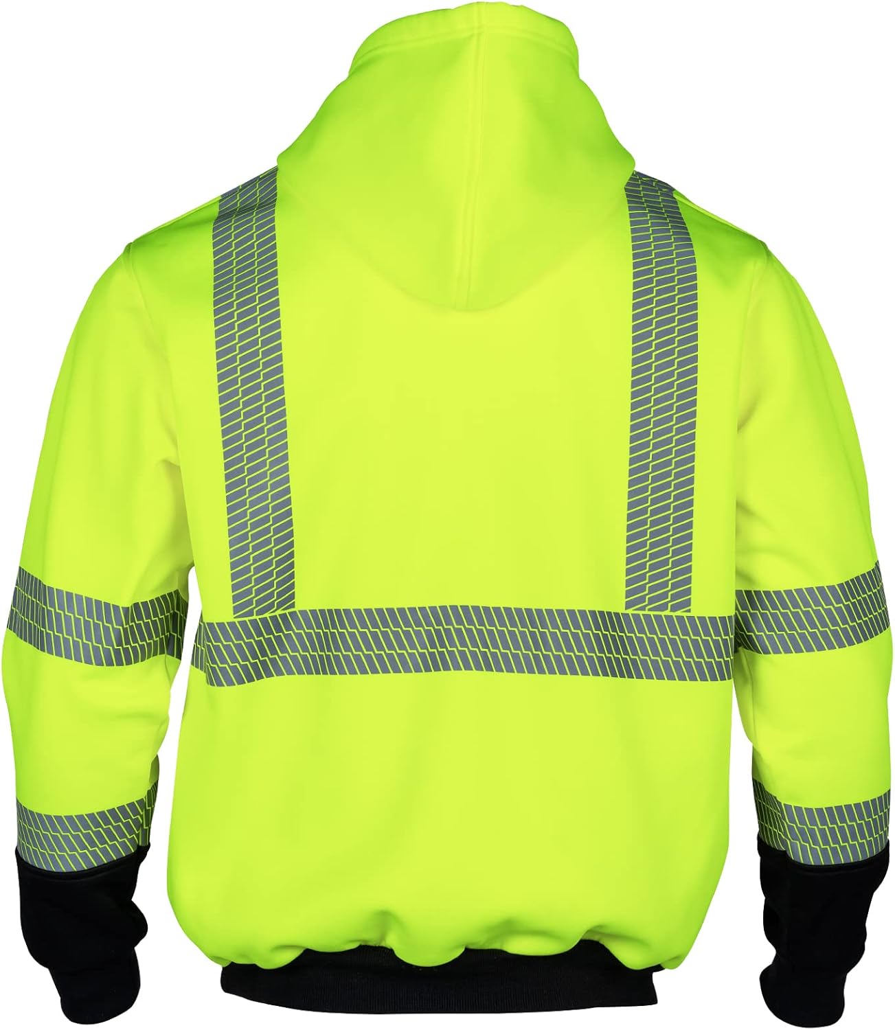 VENDACE High Visibility Reflective Safety Fleece Sweatshirt Hoodies for Men ANSI Class 3 Hi Vis Pullover Hoodie Jacket (Yellow,L) - Image 3