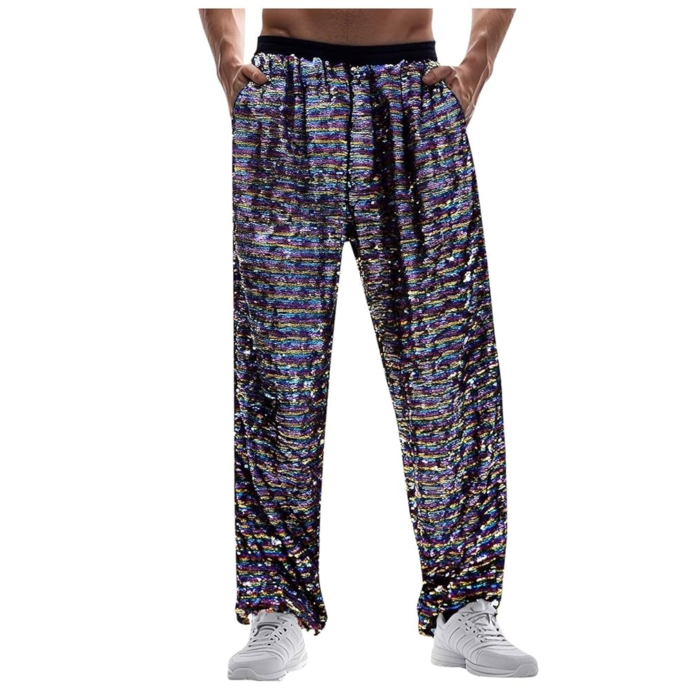 RUMAOZIA Metallic Hose Für Herren - Glitzer & Pailletten Für Disco & Festival
