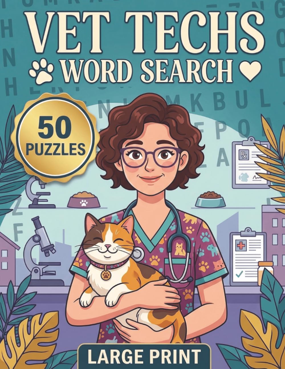 Vet Techs Word Search: 50 Veterinary-Themed Puzzles with Solutions