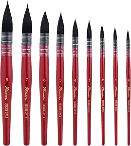 Lightwish Aquarellpinsel-Set, 4 Stück Pinsel-Set für Künstler
