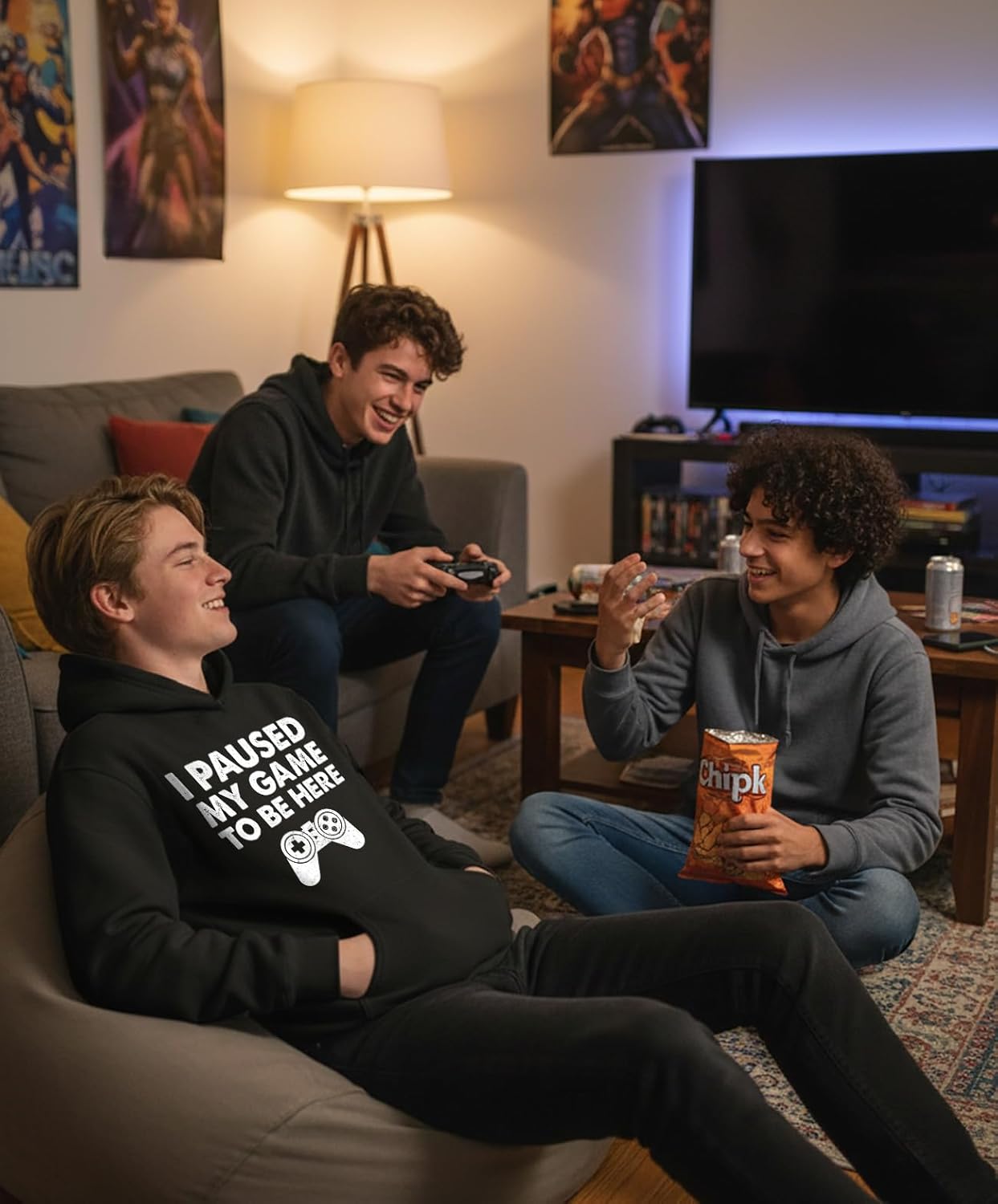 Tstars Funny Gaming Hoodie for Men - I Paused My Game to Be Here Gamer Gifts Teen Boys & Fans of Video Games - Image 6