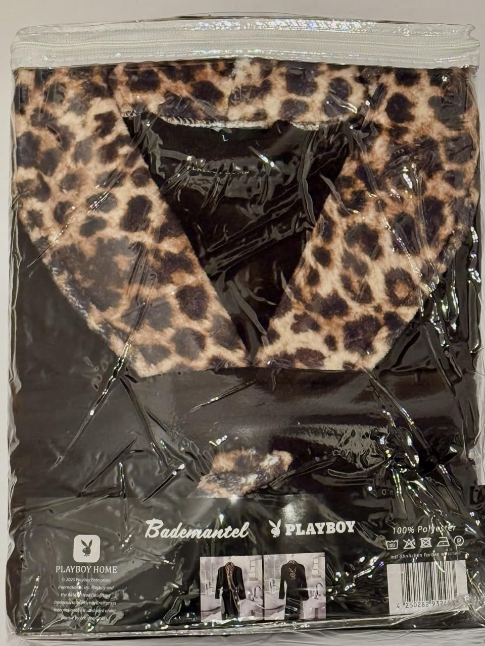 Playboy - Accappatoio per sauna e bagno, motivo leopardato, taglia M, L, XL