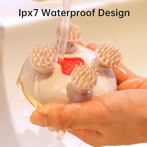 Miniatura 5 de COMFIER Masajeador de cuero cabelludo inalámbrico con 3 modos de amasado, regalos, masaje de cabeza impermeable con 8 garras para limpieza profunda,