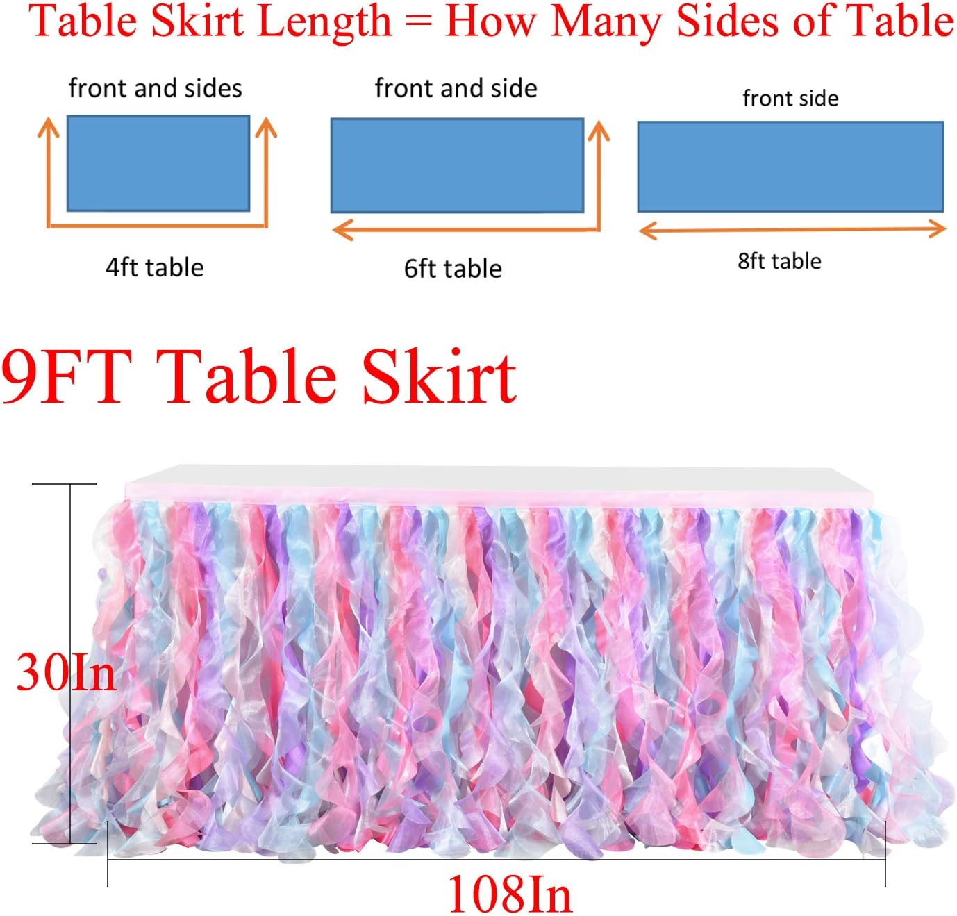 One-Day Sale: Up to 60% Off Wizland 9ft Tulle Table Skirt Fluffy Table Skirt Table Cover for Rectangle or Round Tables Wedding,Baby Shower,Birthday Party&Home Decoration .(Multicolor) One-Day Sale: Up to 60% Off Wizland 9ft Tulle Table Skirt Fluffy Table Skirt Table Cover for Rectangle or Round Tables Wedding,Baby Shower,Birthday Party&Home Decoration .(Multicolor)