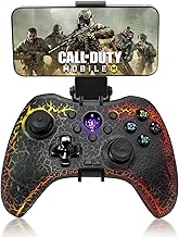 Joso Mobile Gaming Controller for iPhone, Android, PC, Nintendo Switch, PS4, with LED Light, Dual Vibration/6-Axis Gyro/Macro Programming/Turbo, Gamepad for Android/iPhone, with Phone Holder