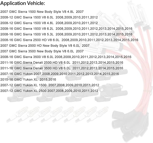 Miniatura 6 de DEEGOOLY Paquete de 8 bobinas de encendido redondas UF414 y bujías de iridio y cables de bujía compatibles con Chevrolet Corvette Avalanche