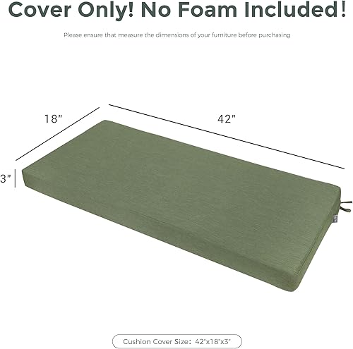 Miniatura 3 de Magpie Fabrics Fundas de cojín para sofá biplaza para banco de patio (solo funda de repuesto, sin relleno), funda de cojín impermeable resistente a