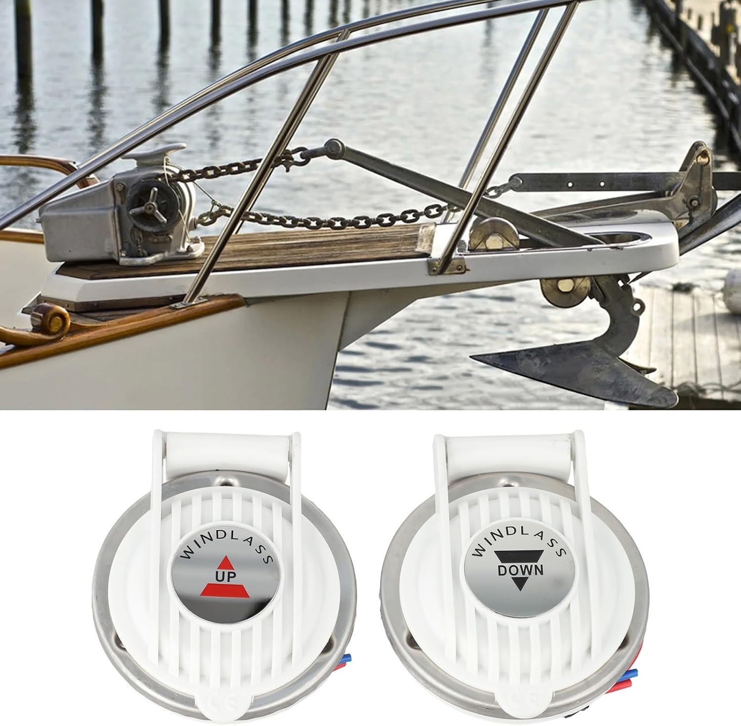 For Marine Boat Anchor Windlass Foot Switch Pair With Push Button Control For Easy Up And Down Operation
