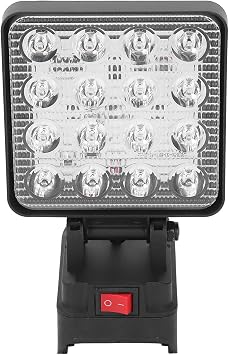 LED Work Light 4-inch Square LED Work Light with 16 Highbrightness LEDs, Cordless Floodlight, Compatible with 20V DCB208 batteries.