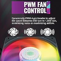 Vista 7 de Cooler Master MasterLiquid ML360L ARGB V2, Close-Loop AIO CPU Liquid Cooler, Gen3 Dual Chamber Pump, 360mm Radiator, SickleFlow 120 PWM ARGB, AMD