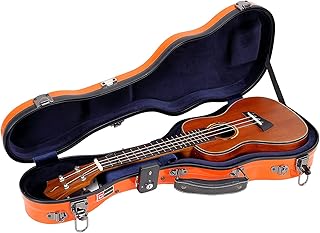 Crossrock Deluxe Fiberglass Orange Concert Ukulele Case with TSA Lock(CRF2020CUOR)