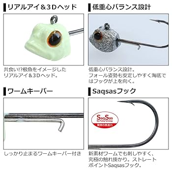 新品・1部使用済☆ライトゲーム ロックフィッシュ ジグヘッド ワーム フロート Amazon | ダイワ(DAIWA) ジグヘッド SWライトジグヘッドSS