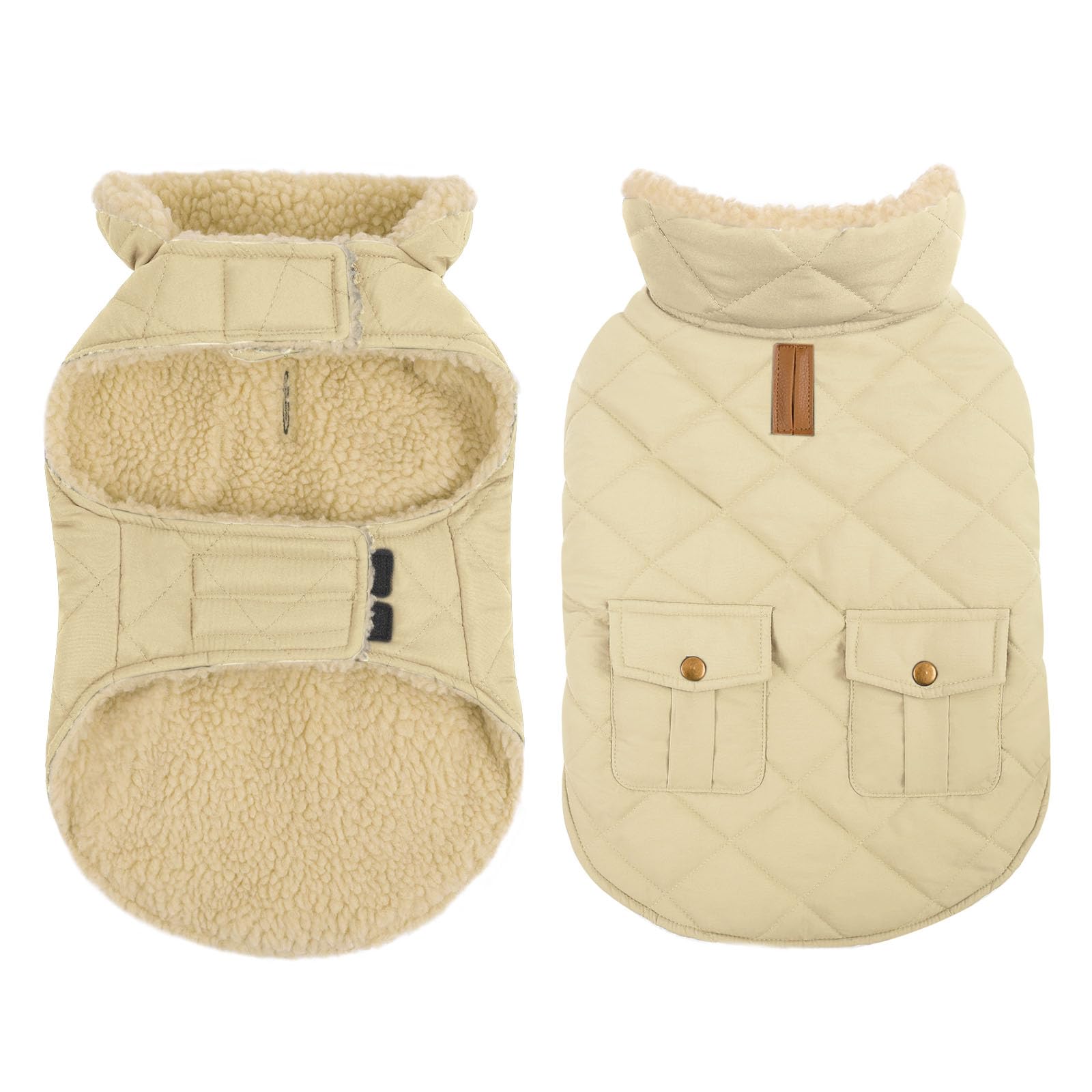 CITÉTOILE Dog Winter Coat Windproof Dog Jacket Lightcoffee S