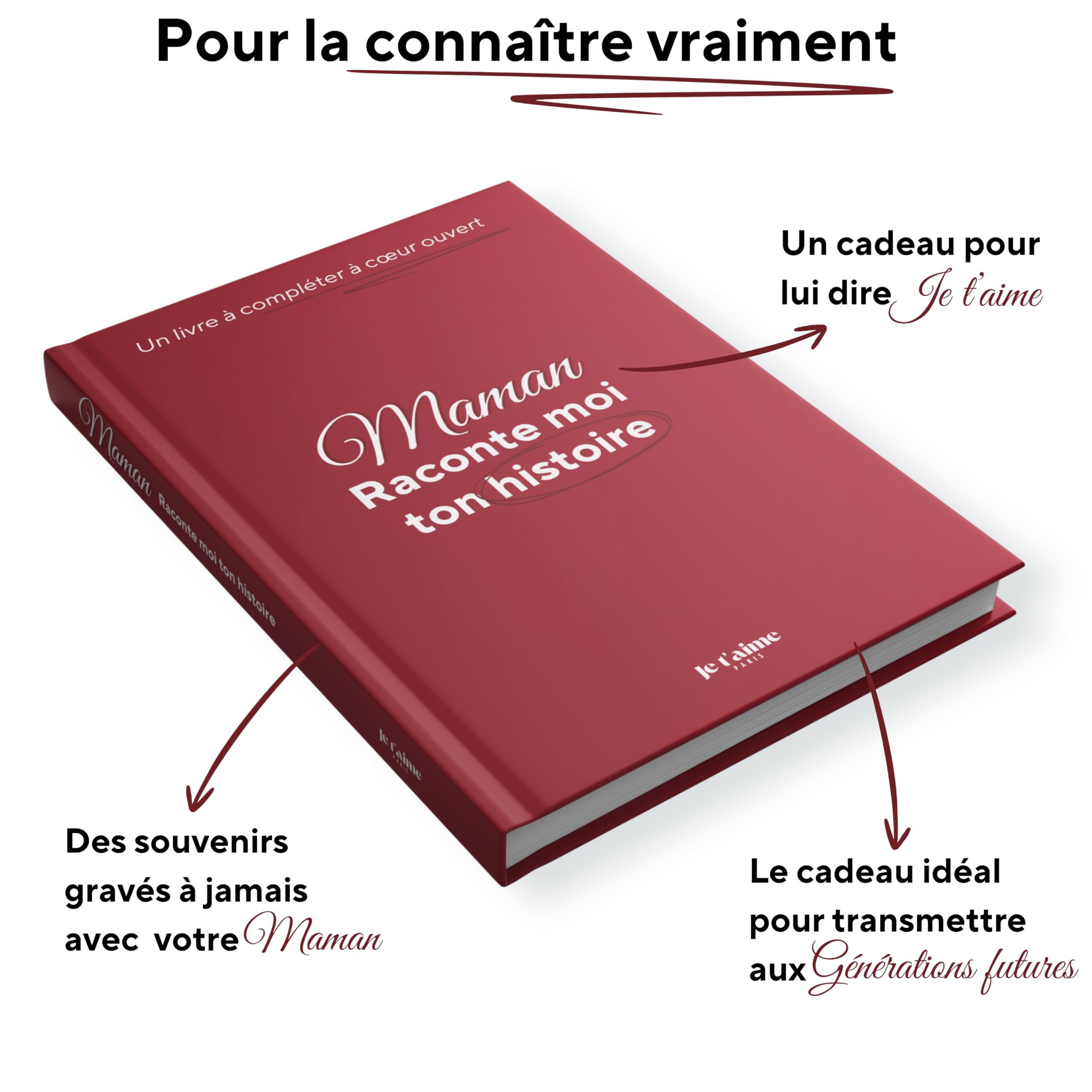 Maman, raconte-moi ton histoire, Livre à compléter pour maman, Journal de souvenirs avec questions guidées, Cadeau Fête des Mères, anniversaire, Noël