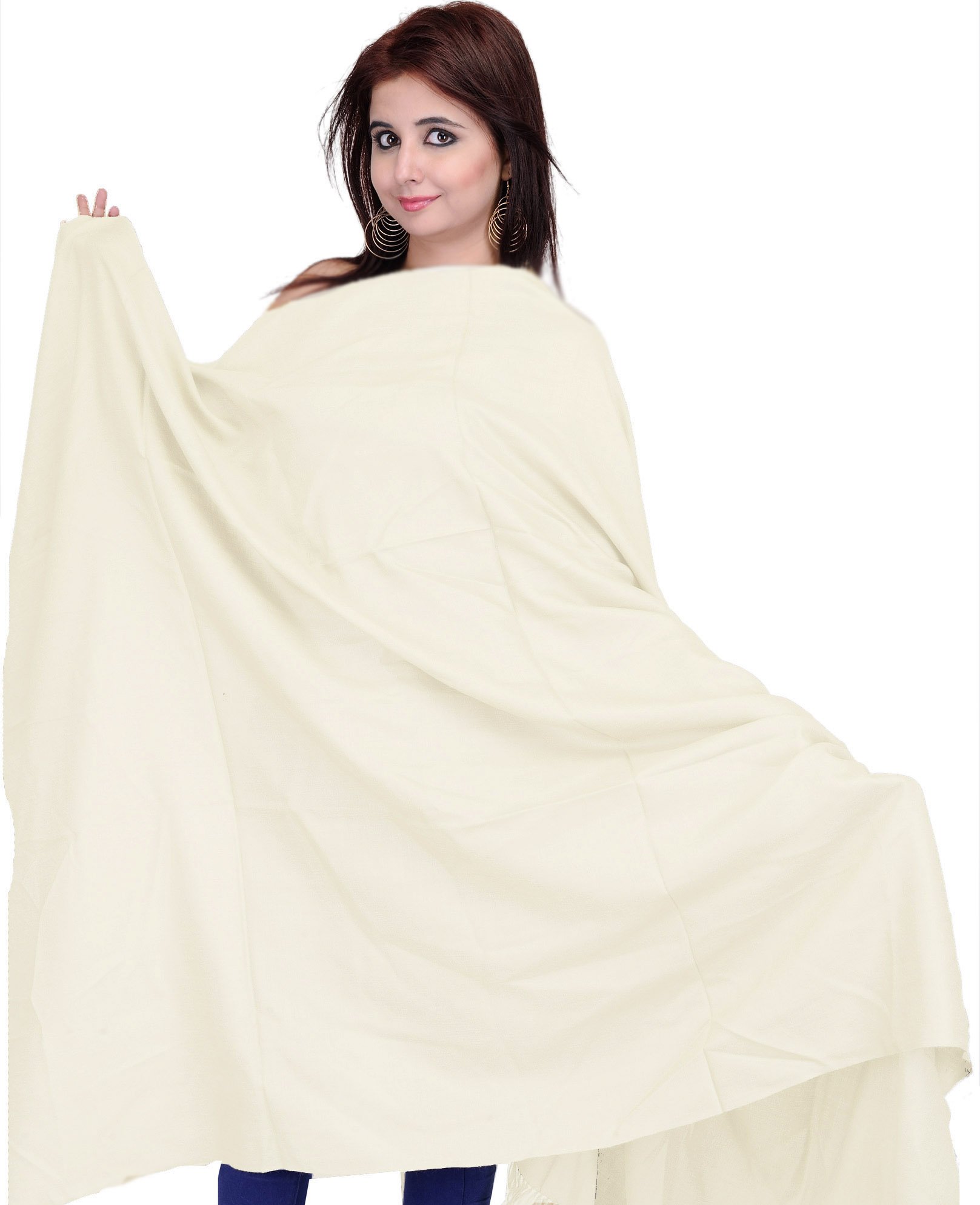 Exotic India Plain Kashmiri Tusha Shawl