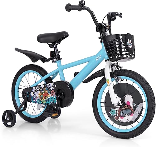 Miniatura 21 de BABY JOY Rabbit Pilot - Bicicleta deportiva para niños, 12, 14, 16, 18 pulgadas, bicicleta infantil para 3-8 años con altura ajustable, ruedas de