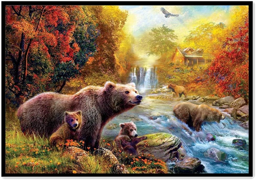 DIY 5D Diamond Painting Kit, Seaintheson Cute Bear Embroidery Rhinestone Part Round Stitch Arts Craft Canvas Home Wall Decor 38X30CM