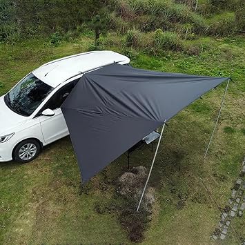 Car Tent for Tesla Model Y 2021 2022 2023 2024 2025 2026+, Waterproof UV Protection Outdoor Car Awning Shelter with Suction Cups for Travel Beach Picnic Camping,L 2.5m*4m