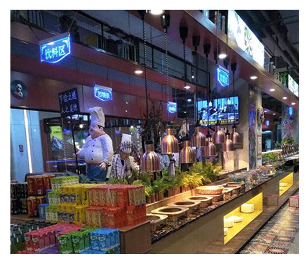 Lámpara Comercial para Calentar Alimentos, lámpara retráctil para Calentar Alimentos con Bombilla calefactora de 250 vatios para Restaurante de Patio de Comidas Tipo Buffet, Equipo de restau