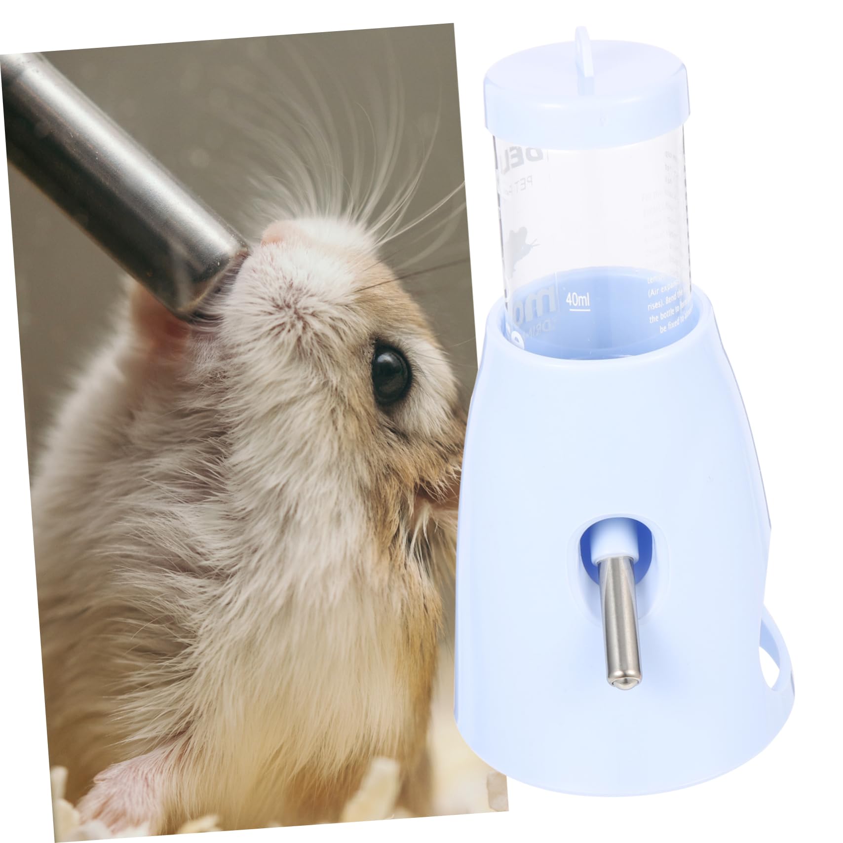 Levemolo Hamster Bottle Chinchilla Bottle Daily Water Feeder Vertical Stand Leakproof for Guinea Pig Pet Supplies