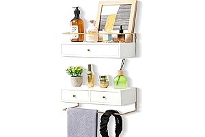 Chic Rustic Style Floating Storage Shelves