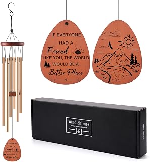 Friendship Wind Chimes Gifts for Women - Inspirational Long Distance Bestie Friendship Birthday Gifts Ideas Female Garden Decoration Personalized Christmas Windchimes for Women Best Friend Soul Sister