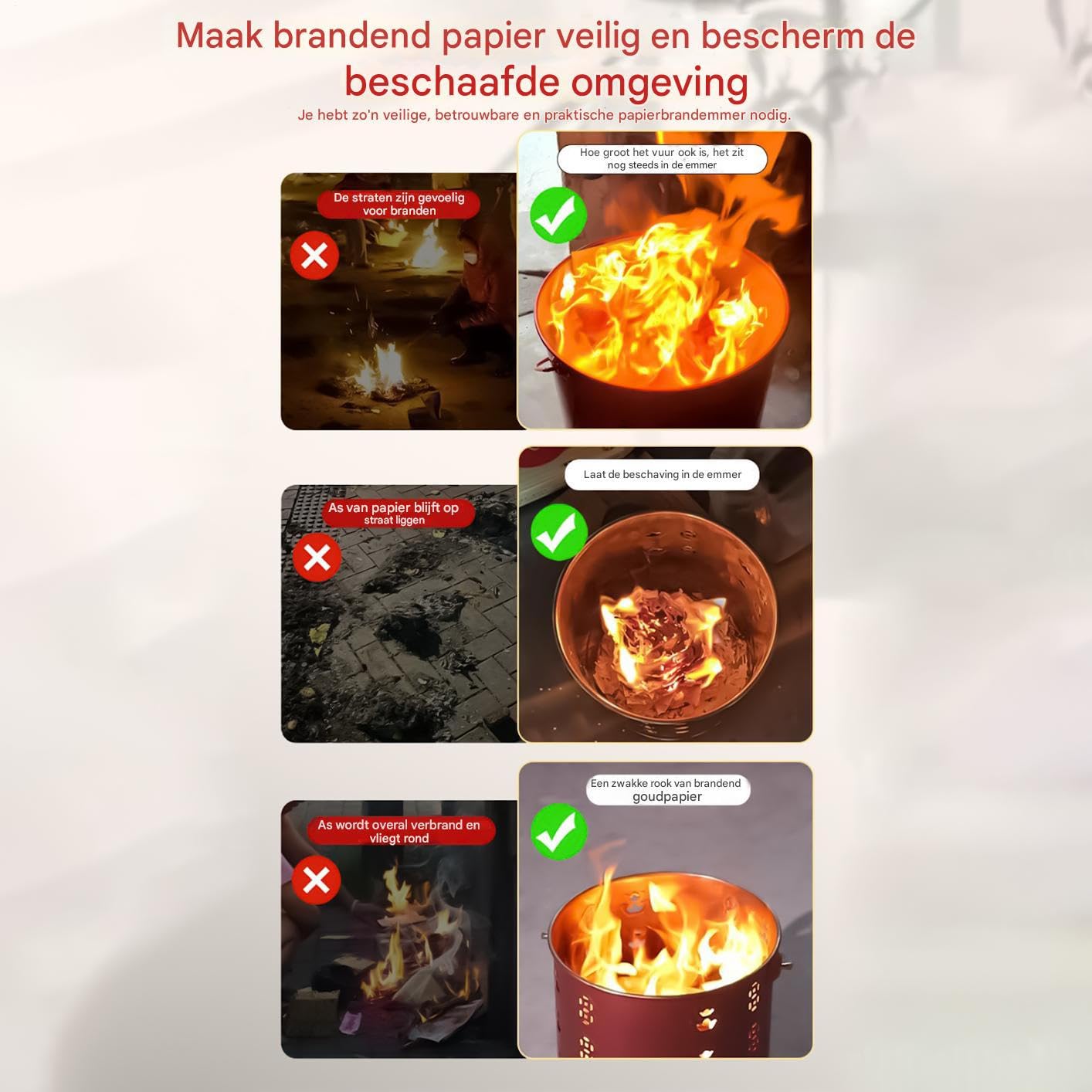 Feu de feu, Cage à feu extérieure en métal, brûleur pour déchets de Bois, Design perforé pour Un Flux d'air Maximal, y Compris Le Couvercle de sécurité Anti-étincelles, Fournitures de