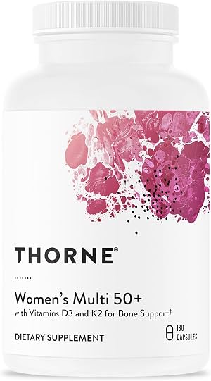 Multivitamínico THORNE Women's Multi 50+, Multivitamínico Diario Integral, 180 Cápsulas | Formulado para Mujeres Perimenopáusicas y Postmenopáusicas, Apoya la Salud del Corazón, Cerebro, Huesos e Inmunológica*, Certificado por Terceros, Cápsulas 180 Unidades (Paquete de 1)