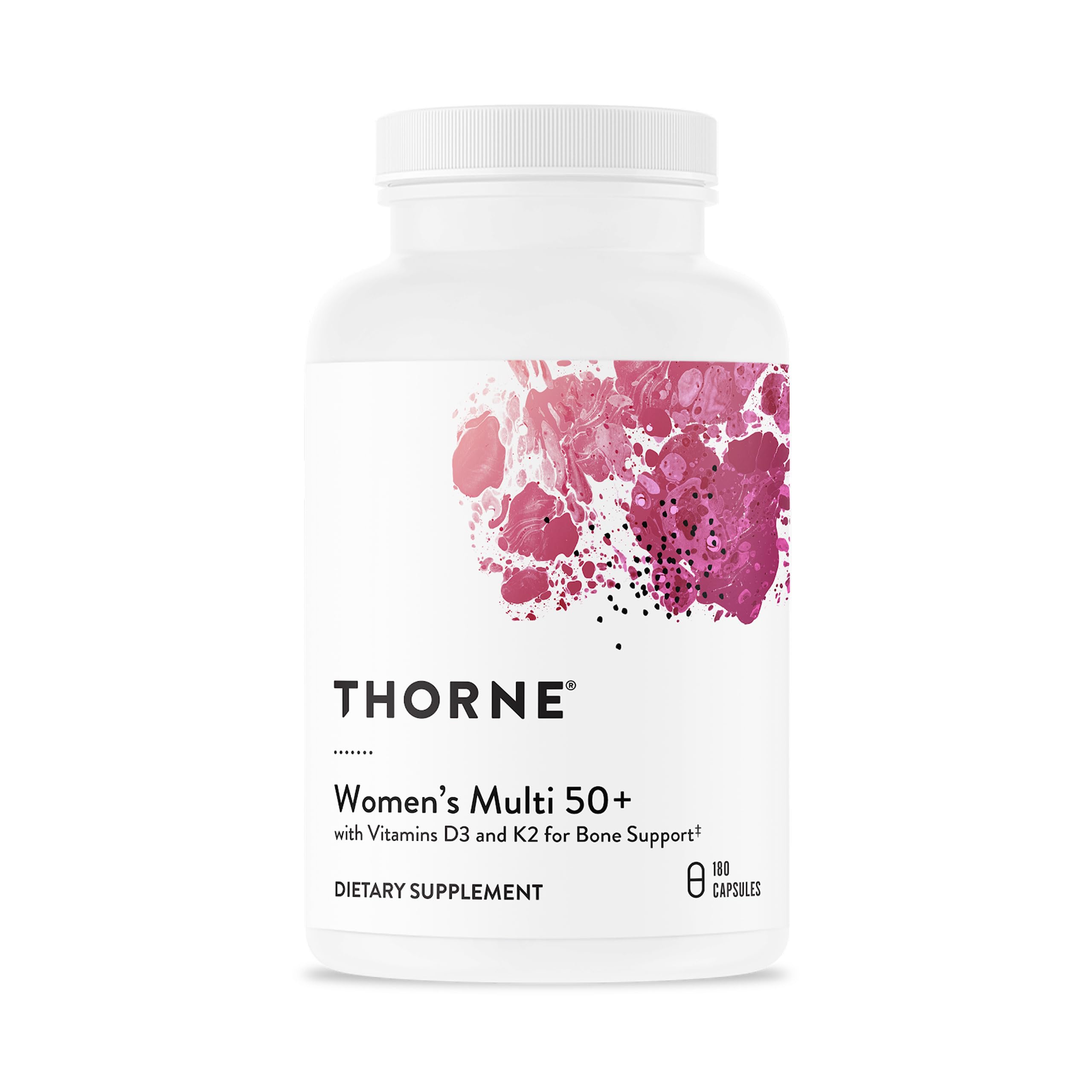 THORNE - Women's Multi 50+ - Comprehensive Daily Multivitamin with Vitamins A, B6, B12, C, D, E, K, Zinc & More - Support Heart, Brain, Bone & Immune Health* - 180 Capsules