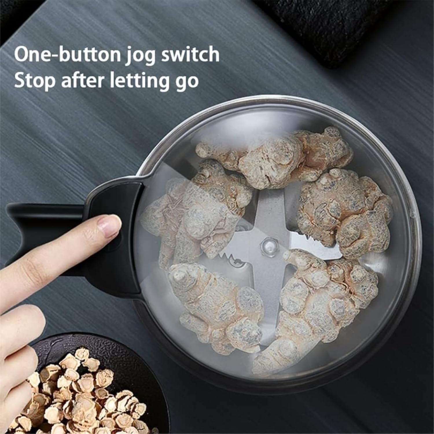 Multifunctional Smash Machine, Capacity Grain Coffee & Spice Grinder, Stainless Steel, Open-Cover-Stop Safety Design, 30s Speedy Grinding for Bean