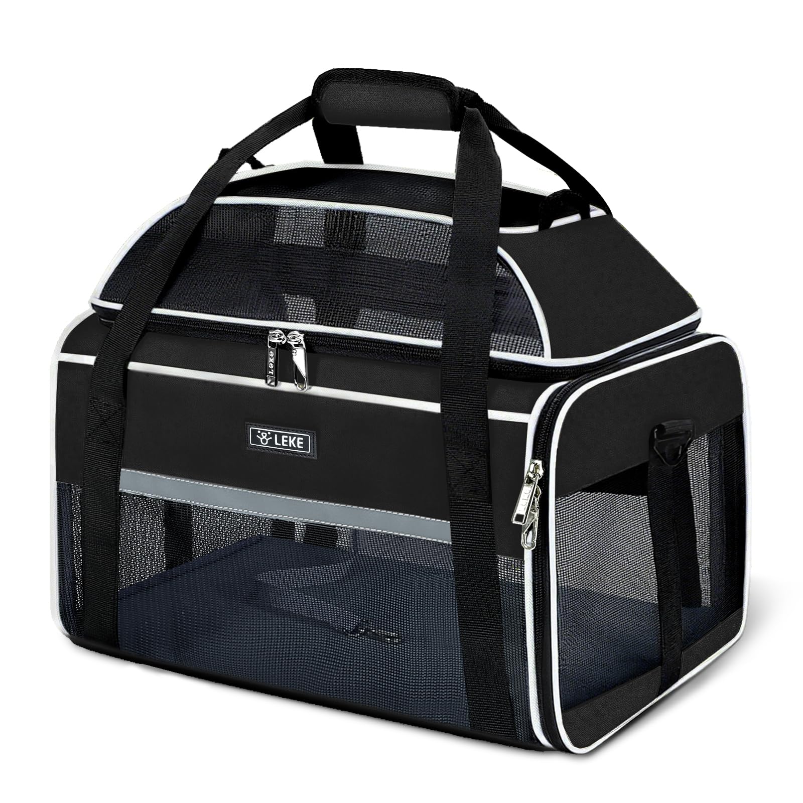 Bolsa de transporte para gatos y perros Lekespring, bolsa para perros y gatos, ampliable hacia arriba, bolsa para gatos hasta 7 kg, caja de transporte para gatos y perros para ir al veterinario en el