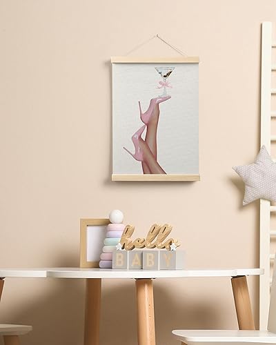 Miniatura 7 de FISWAFY Marco para colgar póster de Martini Bar con tacones rosados retro, decoración artística de pared para el hogar, bar, salón, cocina,