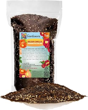 GARDENERA Premium Potting Soil Blend for Balsam Camellia - The Ultimate Mix for Healthy, Vibrant, and Beautiful Flowers - 1 QUARTS