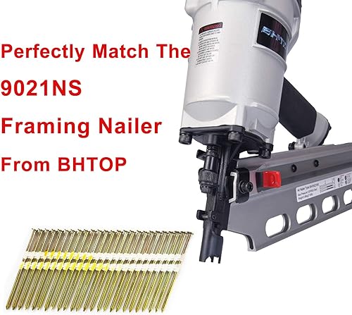 Vista 8 de BHTOP Clavos de marco de 2 pulgadas, uñas de plástico con mango liso de 21 grados EG para enmarcar clavos, 2 x .113 (1000 por caja)