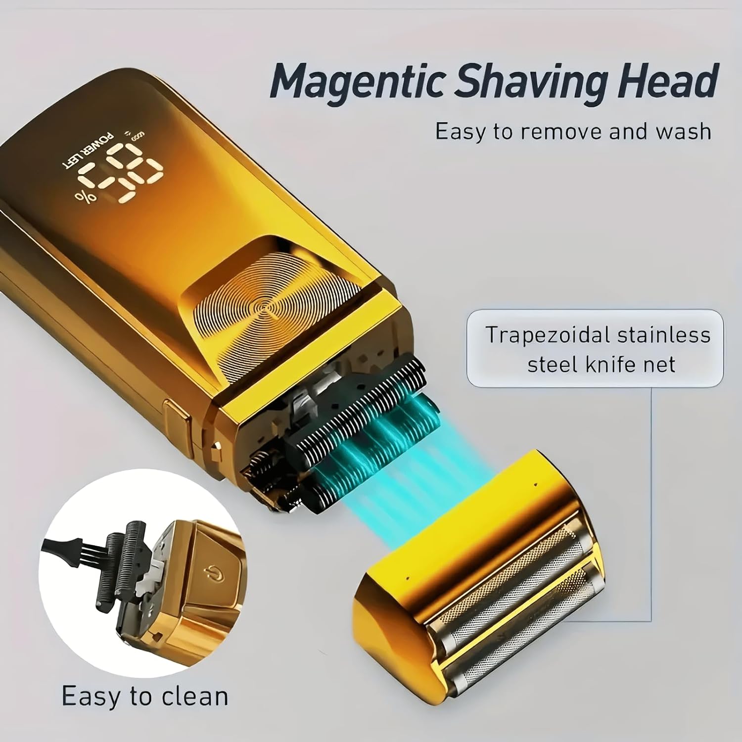 Electric Foil Shaver for Men,Wet Dry Mens Barber Shaver & Trimmer 2 in 1,Professional USB Cordless Rechargeable Razor for Men,LCD Display,Twin Titanium Blades System,Best Gift to Father
