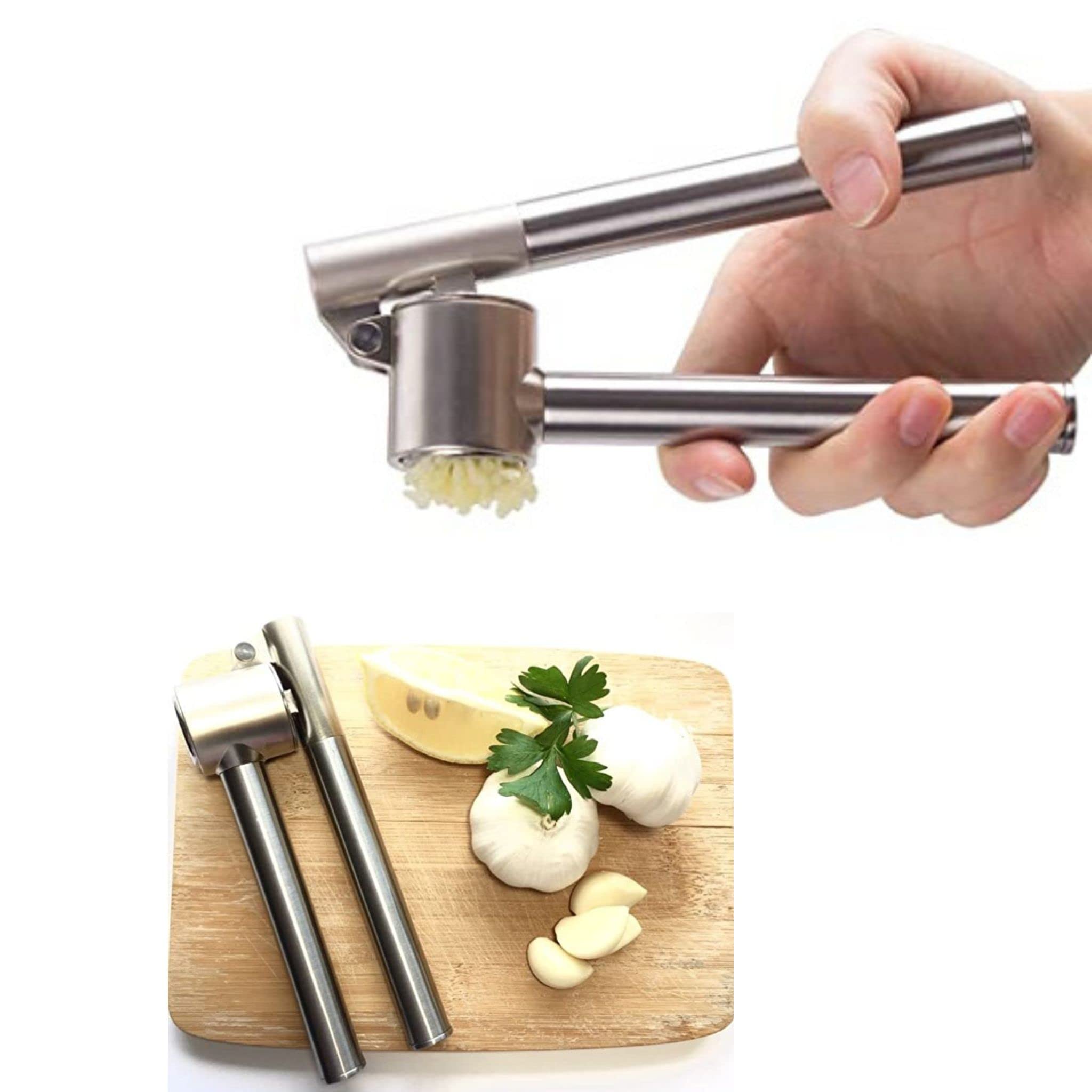 BEAUTY AMBITION Garlic Press Stainless Stee Ginger and Garlic Crusher, Garlic Chopper, Ginger Mincer, Ginger Squeezer Masher - Rustproof