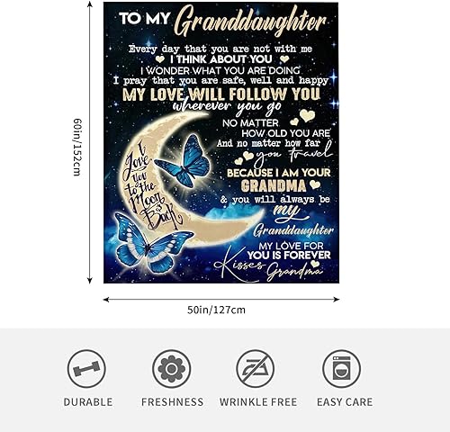 Miniatura 7 de BUUGVIIL Regalos para nieta de parte de la abuela, manta para nieta de 50 x 60 pulgadas para mantener el calor, regalos para nieta, manta para mi