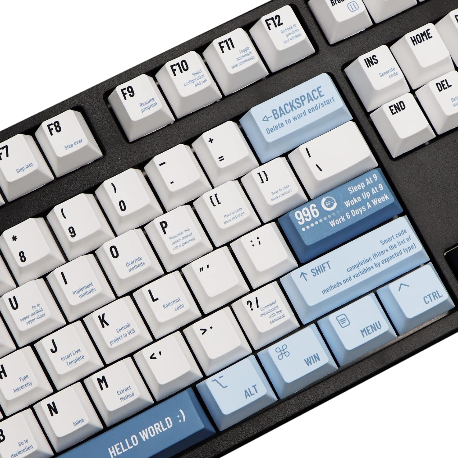 MOLGRIA Keycaps Hello World 134 Set for Mechanical Keyboard, Custom PBT Cherry Profile Key Caps with Keycap Puller for Kailh Cherry MX Switch 108/104/87/84/74/68/64/61 Keyboard