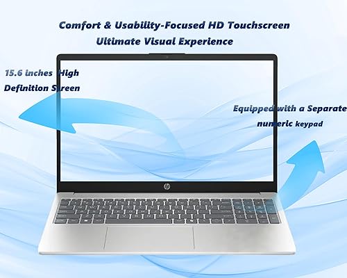 Miniatura 6 de HP Laptop con pantalla táctil de 15.6 pulgadas para estudiantes, Intel Core i3, 32 GB de RAM  SSD de 1 TB, ligera, batería de larga duración,