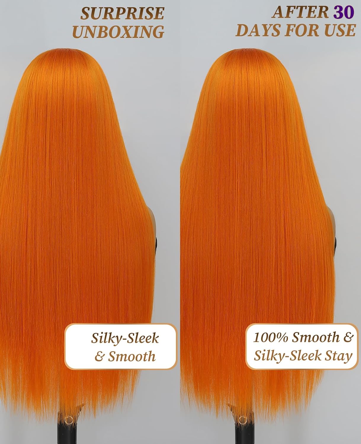 Latasha Ginger Synthetic Lace Front Wig for Black Women Orange Straight 13X6 HD Transparent Lace Frontal Wigs Pre Plucked Wear and Go Glueless Wigs for White Women 28 inch Long Wig