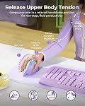 seenda Ergonomic Mouse Wireless, MOU-302 Bluetooth Vertical Mouse Rechargeable, Volume Knob, Quiet Mice with 1000/1600/2400 DPI, 3 Multi-Device Connectivity for Computer/PC/Laptop/Mac, Purple