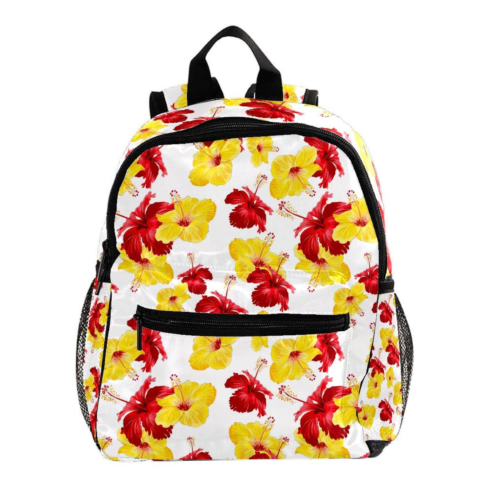 Mochilas amarillas rojas de moda floral para estudiantes pequeños 6