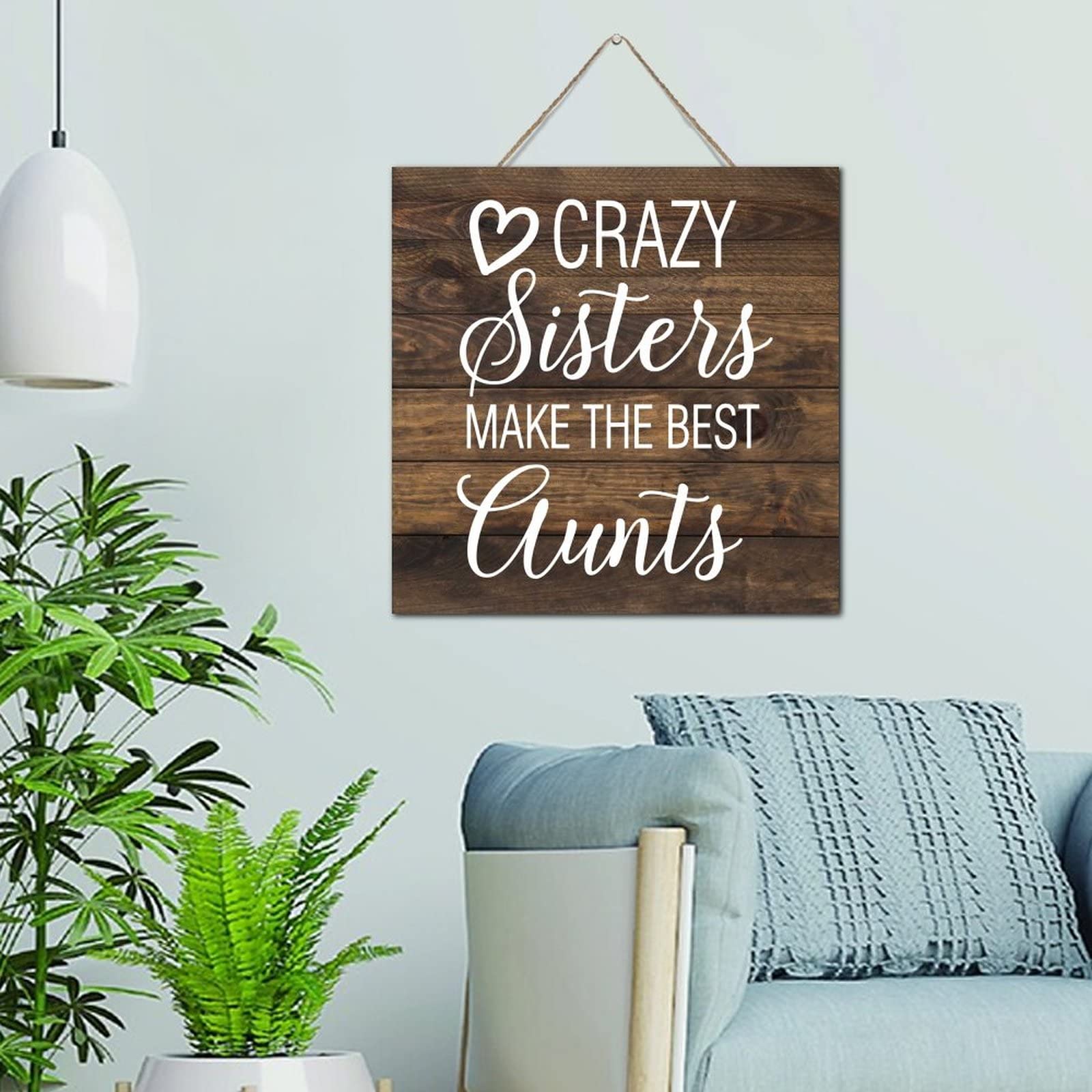 Plaque murale décorative en bois de 30,5 cm pour salon et maison chaleureuse