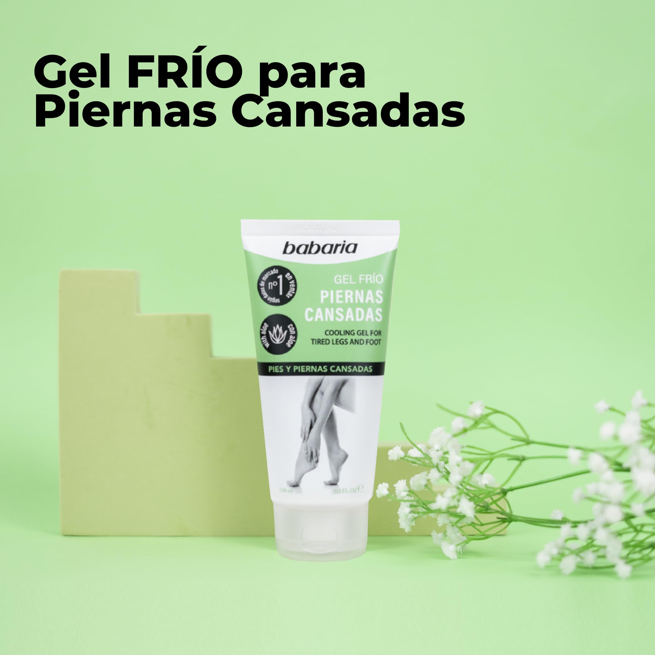 Babaria - Gel Frio Piernas Cansadas 150ml | Crema Piernas Cansadas | Bienestar Para Piernas Y Pies Cansados | Crema Antiinflamatoria y Hidratante Aloe Vera | Piernas Cansadas Circulacion