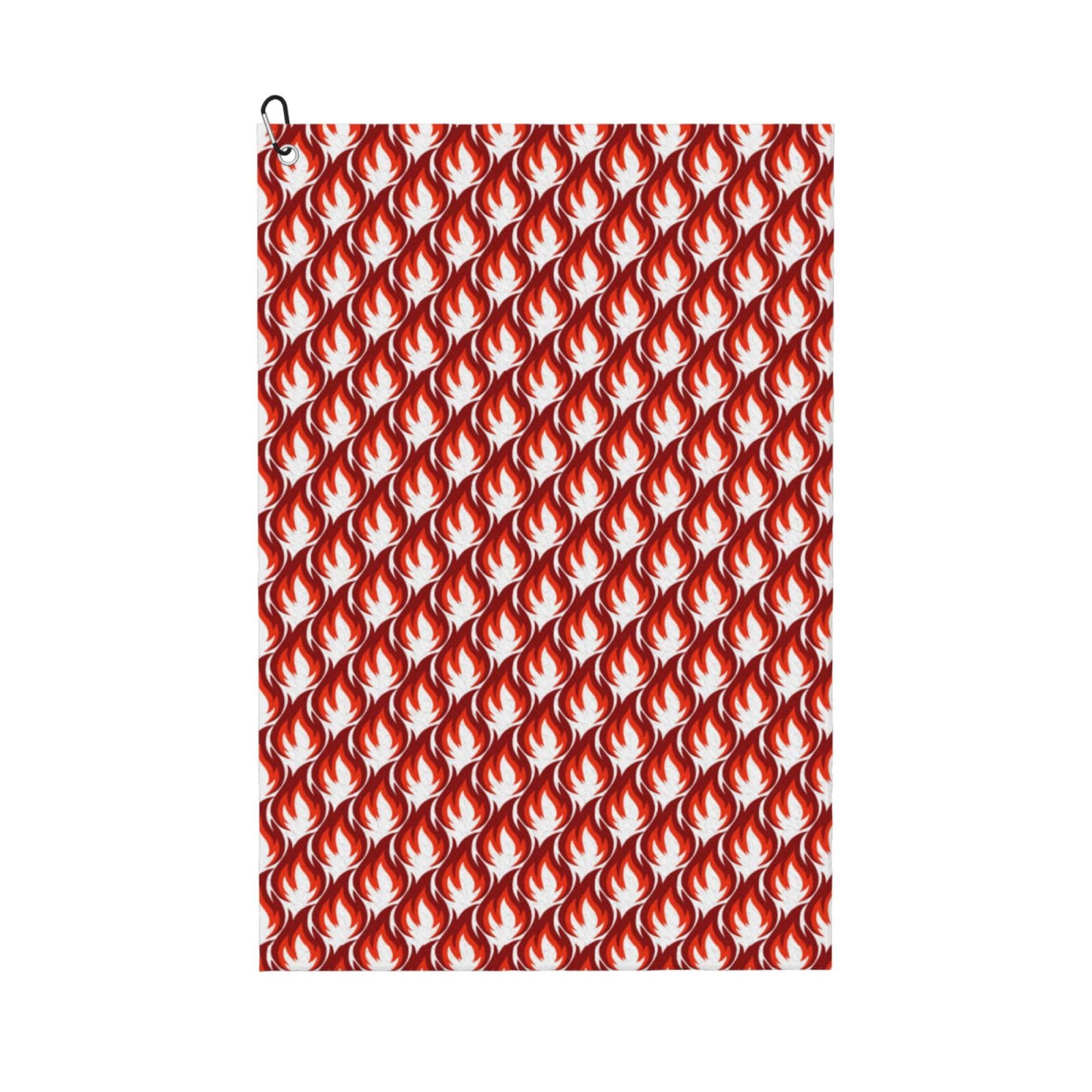 AOOEDM Fire Symbols Print Golf Towel with Carabiner Clip Absorbent Microfiber Golf Towel for Cleaning Golf Ball Club Putter Iron for Golf Bag Trolly Belt Loop 16" X 24"