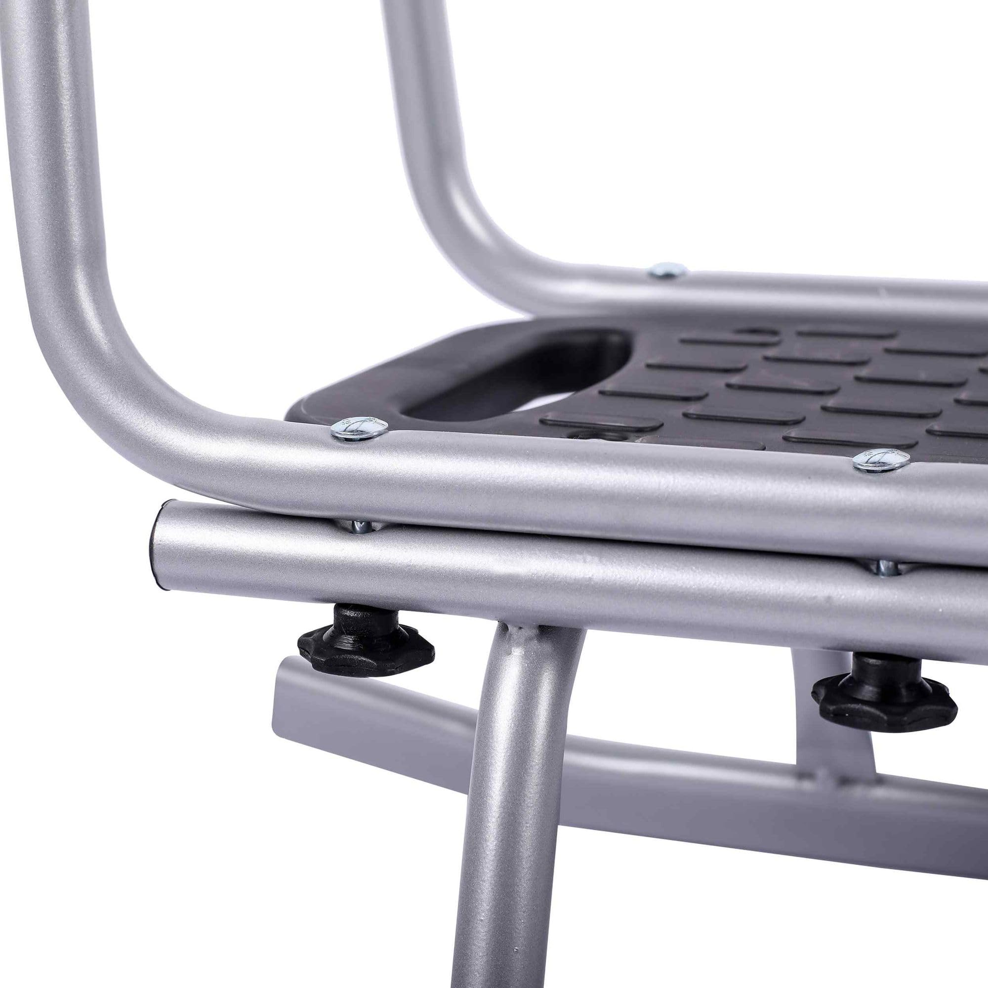 Clamaro Piccolino Rodel Schlitten aus Leichtmetall Silber - Rennrodel bis zu max. 80 kg belastbar - Sitzfläche aus Stabiler Kunststoff Platte