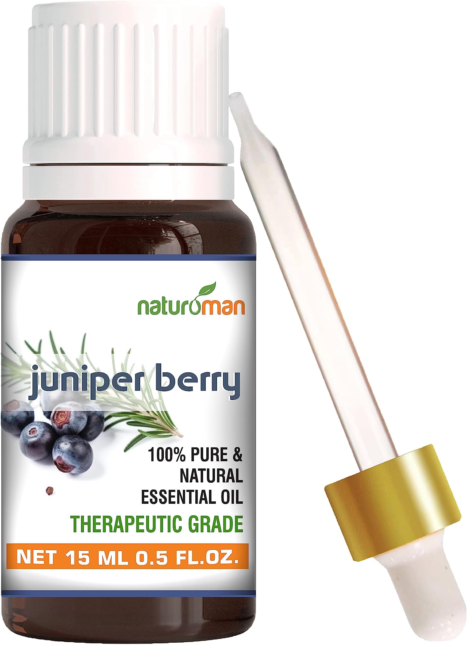Naturoman Juniper Berry Essential Oil | For Skin, Hair, Face & Body | Natural & Pure | Suitable for All Skin Types | Multipurpose | Therapeutic Grade | Pack of 1 | 15 ml