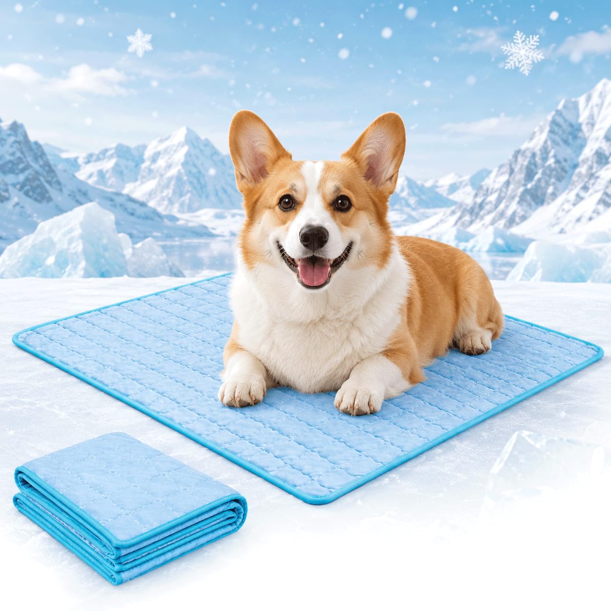 DVDVBOOM Dog Ice Silk Cooling Mat Large Medium Small, Reusable Ice Pack Cooling Pet Bed for Cats Summer Indoor,Washable Non Slip Pet Cooling Pad for Indoor Crate Sofa Floor
